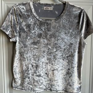 Hollister Shimmering Silver Short Sleeve Tee